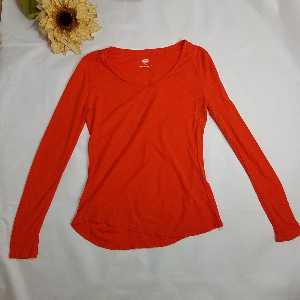 Old Navy Orange Long Sleeve T Shirt Top